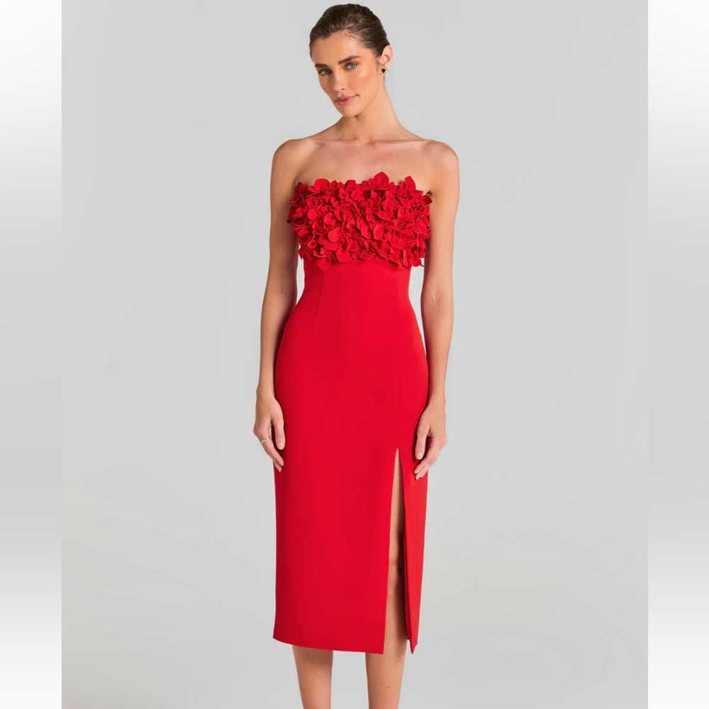 Elegant Red Nadine Merabi Dress (optional straps)